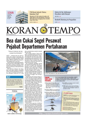 Bea dan Cukai Segel Pesawat Pejabat Departemen Pertahanan
