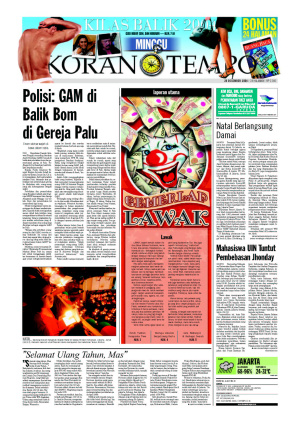 Polisi: GAM di Balik Bom di Gereja Palu