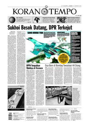 Sukhoi Besok Datang, DPR Terkejut