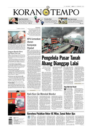 Pengelola Pasar Tanah Abang Dianggap Lalai