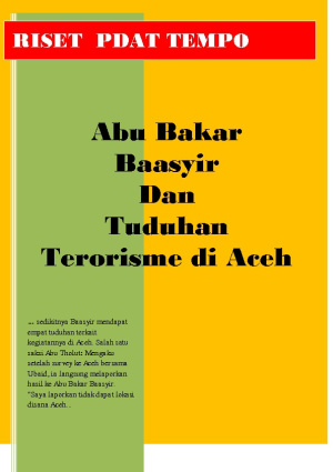 Abu Bakar Baasyir dan Tuduhan Teroris