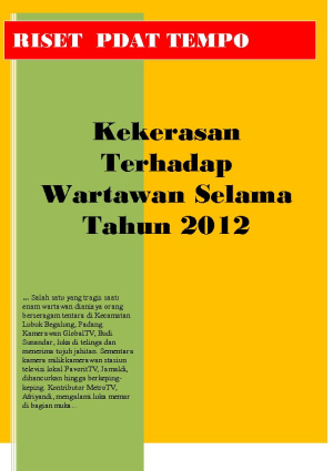 Kekerasan Terhadap Wartawan Selama Tahun 2012