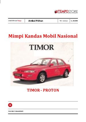 Mimpi Kandas Mobil Nasional : Timor - Proton