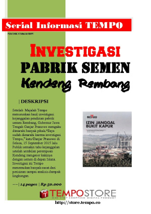 Investigasi Pabrik Semen Kendeng Rembang