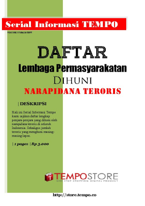 Daftar Lembaga Permasyarakatan Dihuni Narapidana Teroris