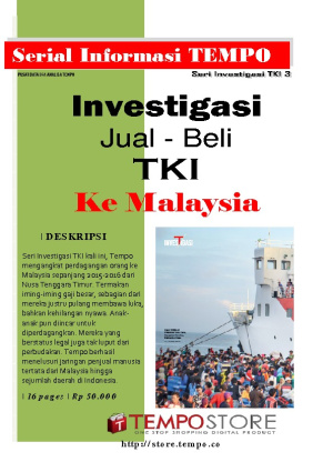 Investigasi Jual Beli TKI Ke Malaysia