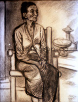 Lukisan Perempuan Tua Karya Barli Sasmitawinata Datatempo