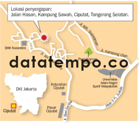 Lokasi Penyergapan Jalan Hasan Ciputat.