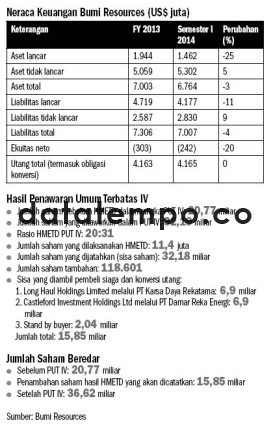 Neraca Keuangan Bumi Rescources (US$ juta).