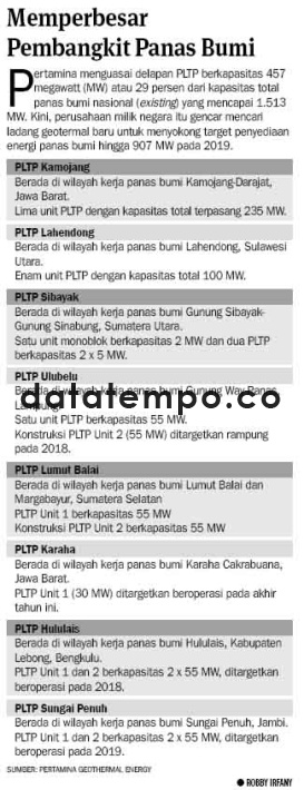 Memperbesar Pembangkit Panas Bumi.
